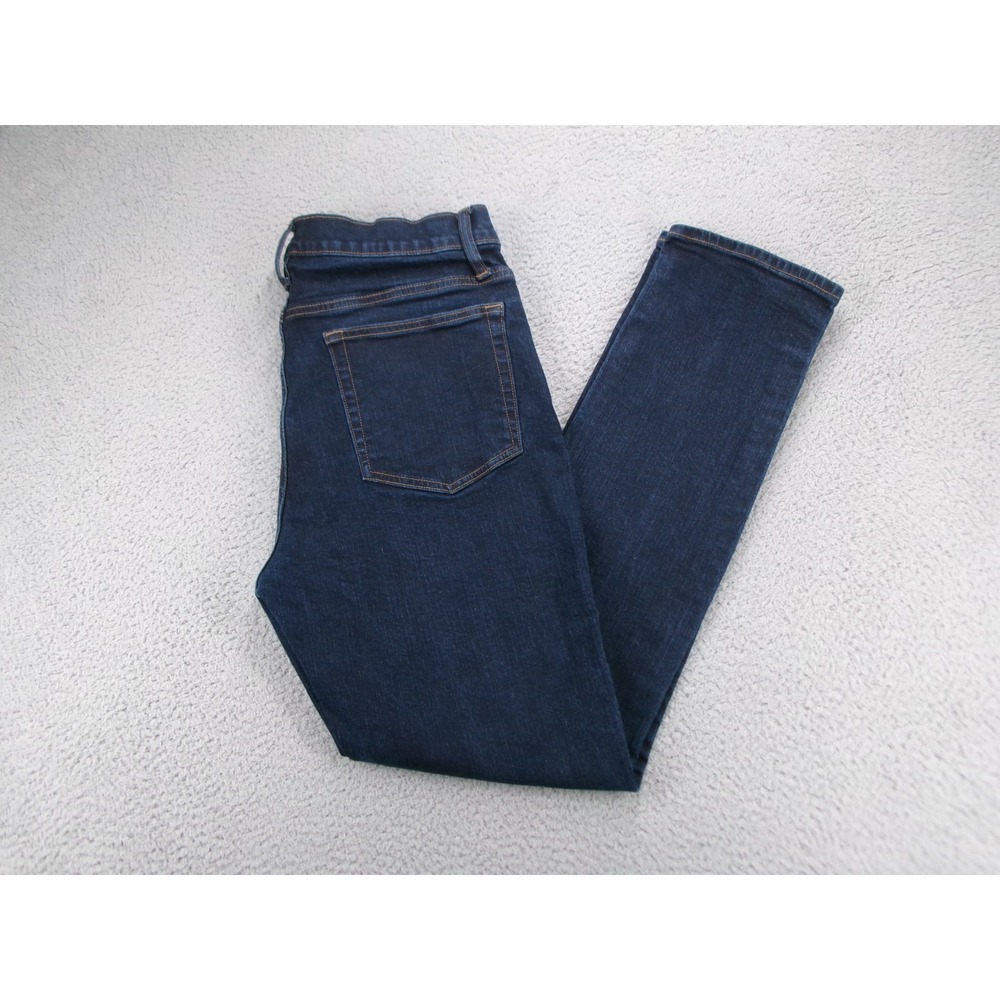 J CREW Factory Jeans Mens 33x30 (Tag 36x32) Flex Skinny Dark Wash Stretch Denim